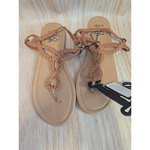 Bobbie Brooks Ladies " Must Haves" Sandals Strap- Size SMALL 5/6 BROWN NWT NEW - Picture 1 of 7